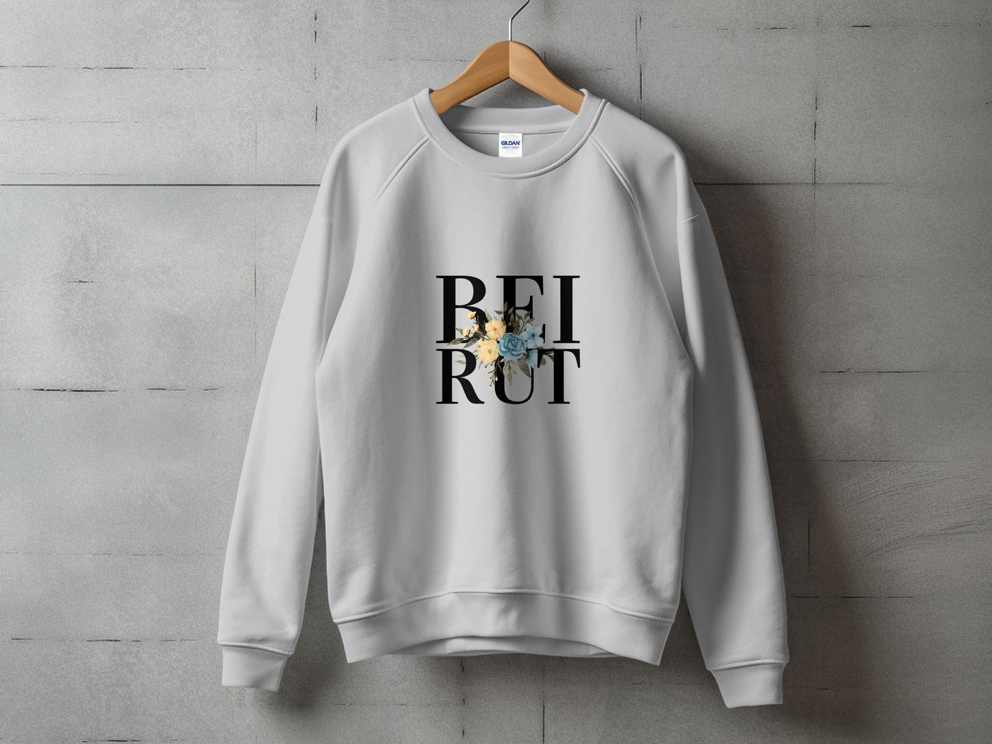 Flowers in Beirut Crewneck Sweatshirt - Sweatshirt - Middle Shark