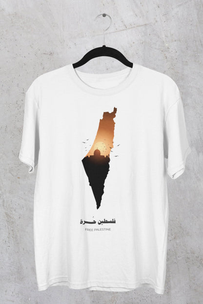 Free Palestine Sunset T-shirt - T-Shirt - Middle Shark