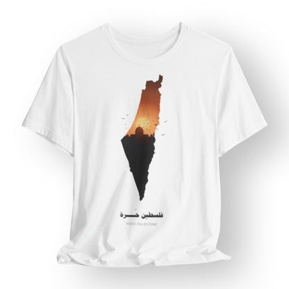 Free Palestine Sunset T - shirt - T - Shirt - Middle Shark