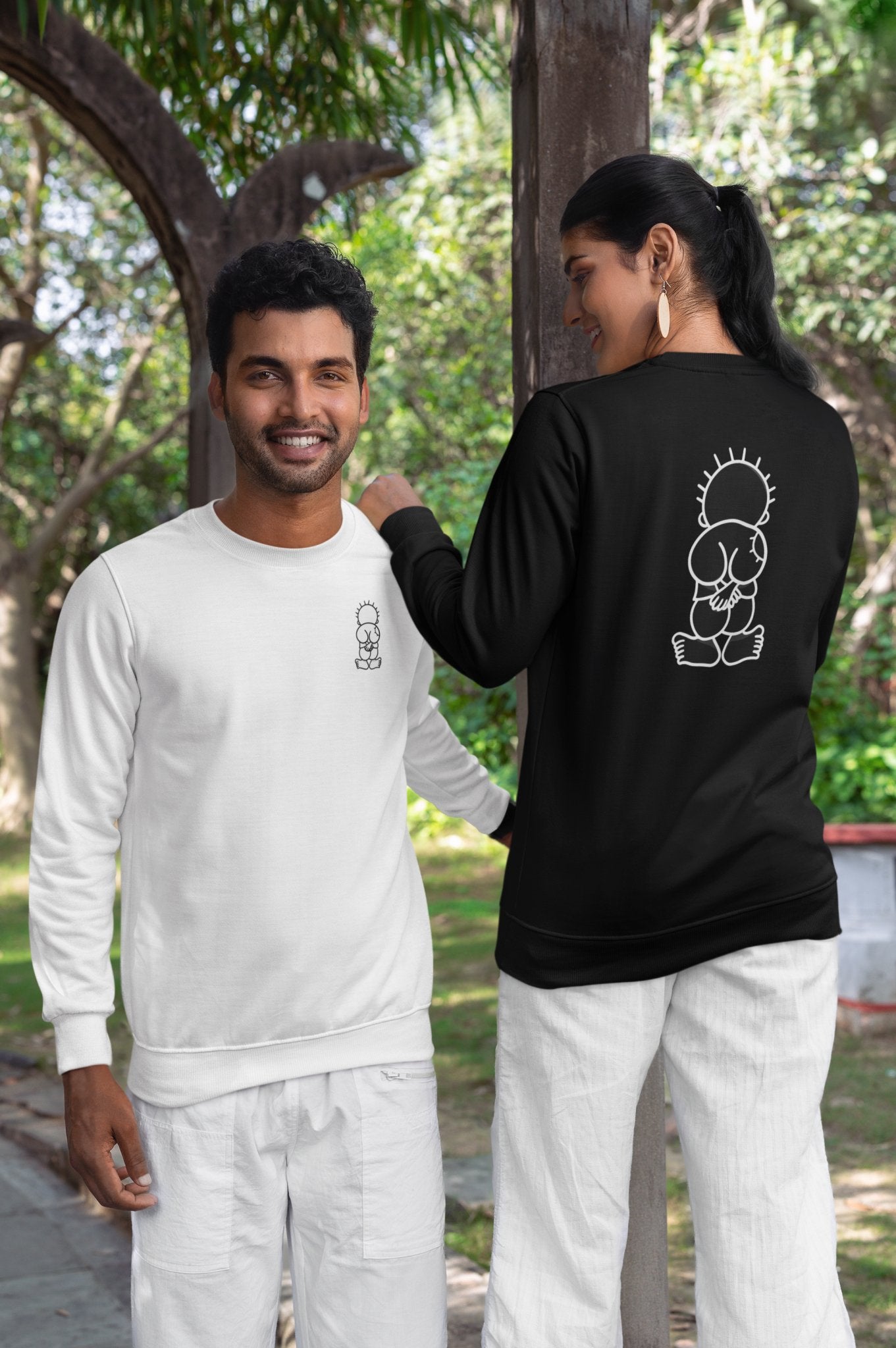 Hanthala Handala Front and Back Apparel T-shirt Sweatshirt Hoodie - Sweatshirt - Middle Shark