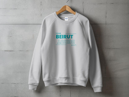 Love Beirut Mirrored Crewneck Sweatshirt - Sweatshirt - Middle Shark