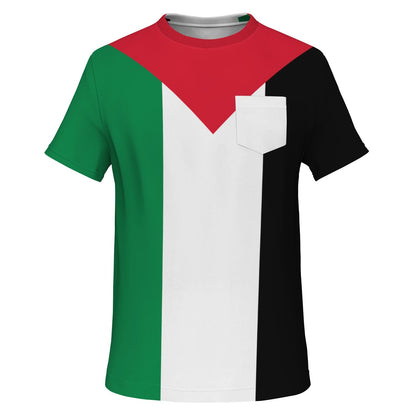 Palestine Flag All Over Print Pocket T - shirt - Pocket T - shirt - AOP - Middle Shark