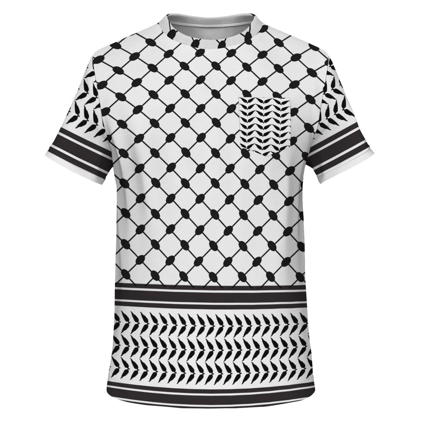 Palestine Keffiyeh Pocket T - shirt - Pocket T - shirt - AOP - Middle Shark