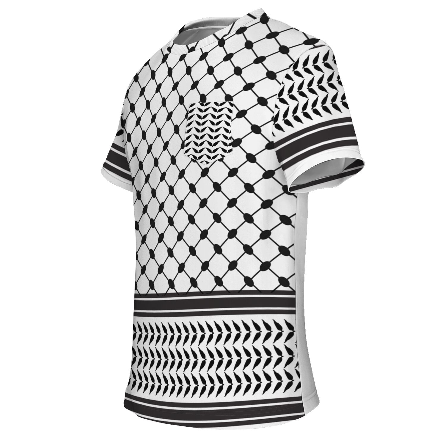 Palestine Keffiyeh Pocket T - shirt - Pocket T - shirt - AOP - Middle Shark