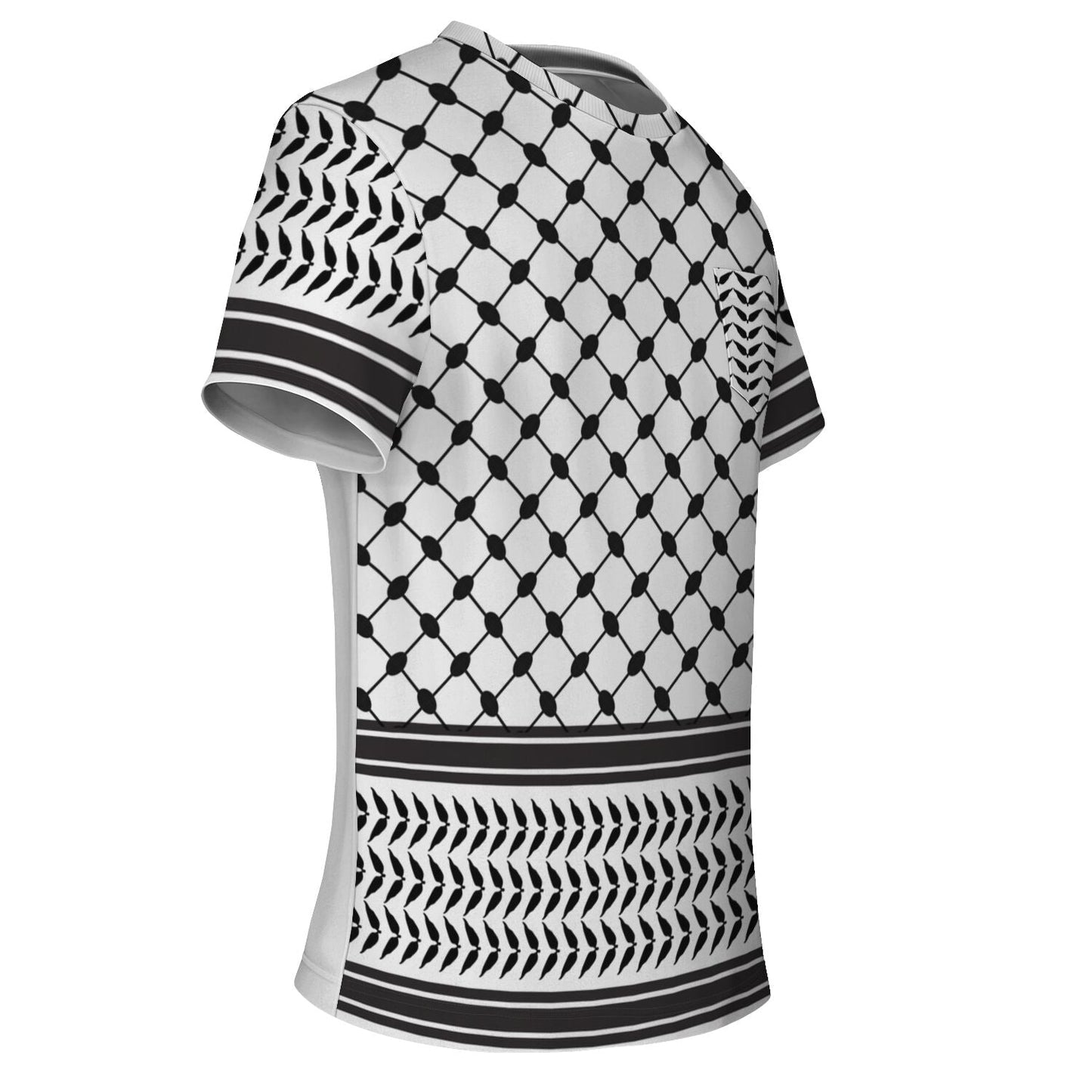 Palestine Keffiyeh Pocket T - shirt - Pocket T - shirt - AOP - Middle Shark