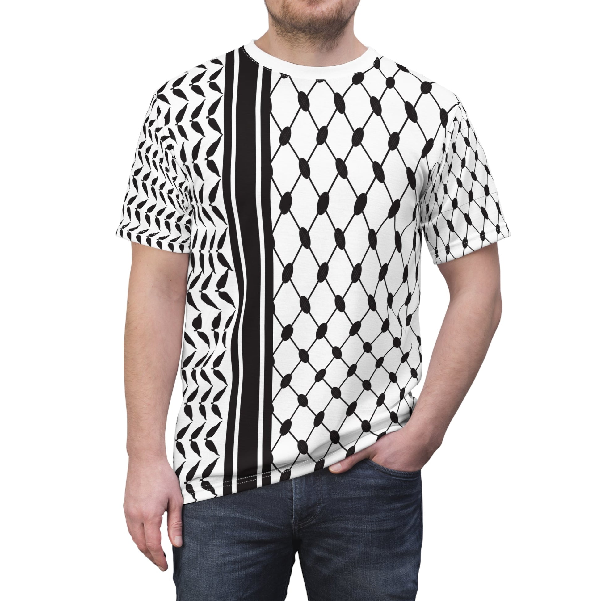 Palestine Keffiyeh T-shirt - All Over Prints - Middle Shark