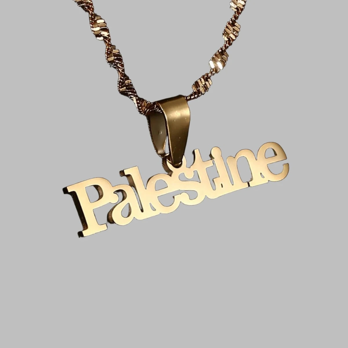 Palestine Vintage Map Stainless Steel Necklace - Middle Shark