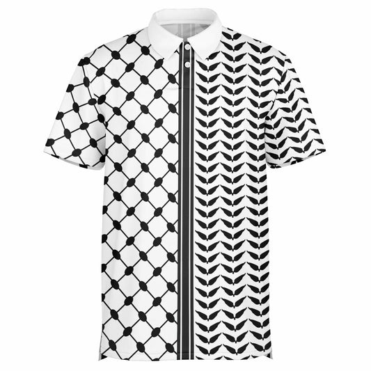 Palestinian Keffiyeh Polo Shirt - Polo Shirt - AOP - Middle Shark