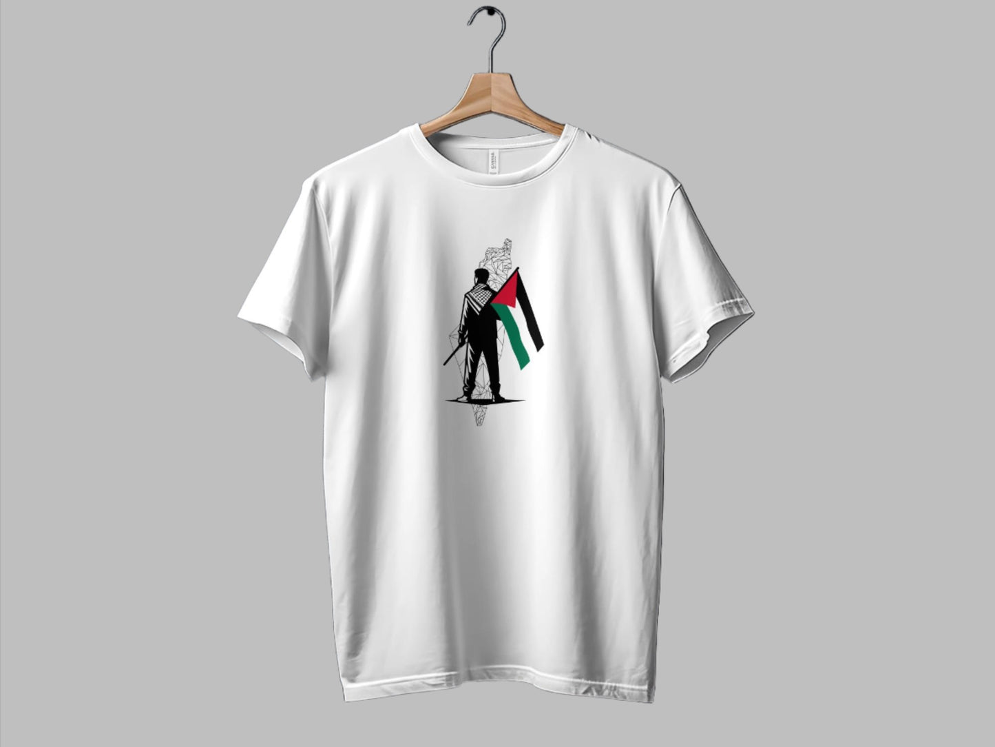 Proud Palestinian with Flag Unisex T-shirt - T-Shirt - Middle Shark