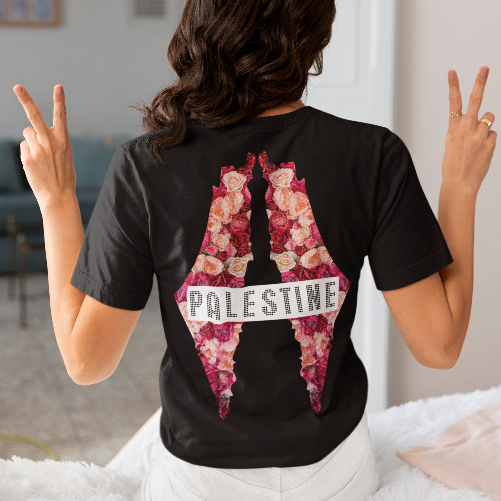 Wings of Freedom Palestine Flowers T-shirt - T-Shirt - Middle Shark