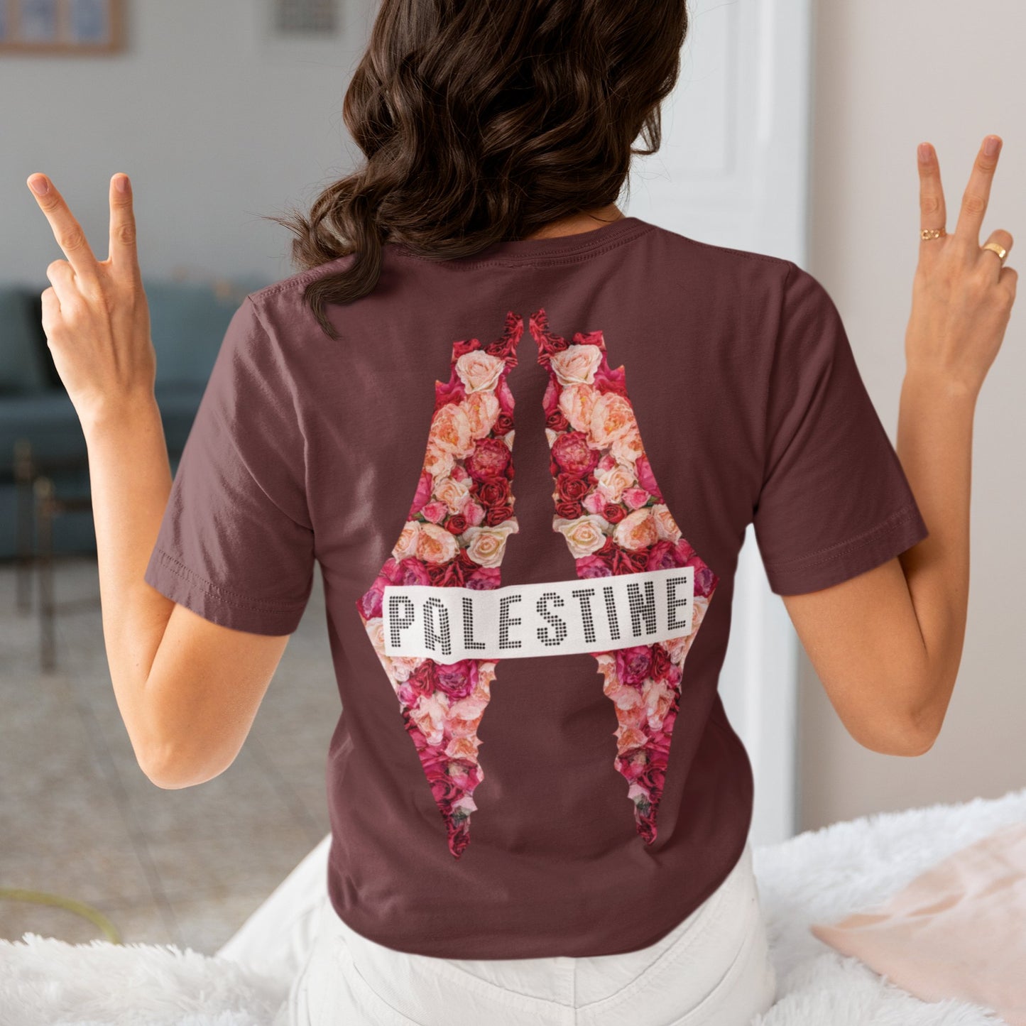 Wings of Freedom Palestine Flowers T-shirt - T-Shirt - Middle Shark