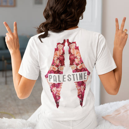 Wings of Freedom Palestine Flowers T-shirt - T-Shirt - Middle Shark